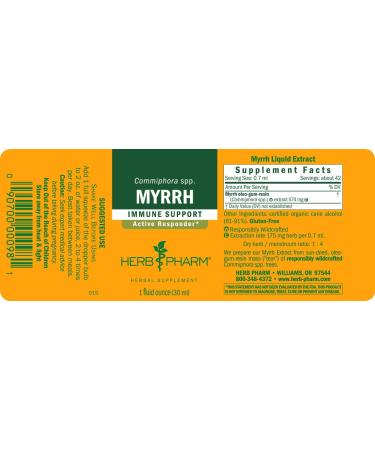 Herb Pharm Myrrh Tincture 1 fl oz - Natural Herbal Extract for Wellness - Buy Online on GoSupps.com