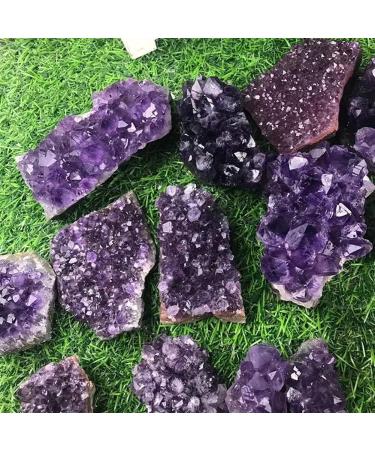 Natural Amethyst geode Quartz Cluster Crystal Specimen Healing Reiki Stone Crystal Cluster (Size : 100-130g) - Buy Online on GoSupps.com
