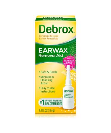 Debrox Earwax Removal Drops with Gentle Microfoam Cleansing Action  0.5 fl oz 0.5 Fl Oz (Pack of 1)