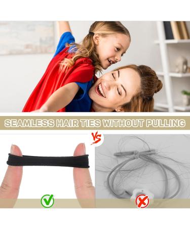 100PCS Black Seamless Hair Ties - Ponytail Holders & Elastics for Women & Girls | Premium Hair Accessories - International Shipping - Buy Online on GoSupps.com