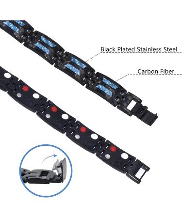 Titanium Magnetic Lymph Detox Bracelet for Weight Loss - Carbon Blue Therapy Gift for Dad - Buy Online on GoSupps.com