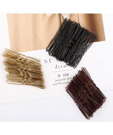 150pcs Mbsomnus U-Shaped Hair Pins Set with Storage Box - Blonde Brown Black 6cm Bobby Pins for Women Girls - Buy Online on GoSupps.com