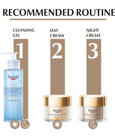 Eucerin Hyaluron-Filler + Elasticity Day Anti-Ageing Facial Care for Mature Skin with SPF 30 and UVA Protection 50ml - Buy Online on GoSupps.com