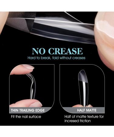 Gelike Ec Quadrat Full Cover Nageltips - Soft Gel Fake Nails 550 Pieces Clear Medium Pre-Buff PMMA Resin for DIY Nail Art & Salon Use 12 Sizes - Buy Online on GoSupps.com