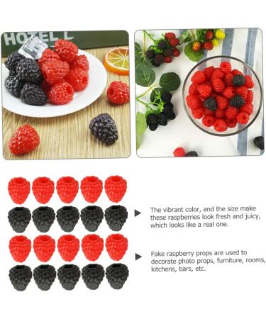 HOMSFOU 80 Pcs Simulation Raspberry Home Decor Tablescape Decor Toy's for Kids Desktop Decor Kids Decor Light House Decorations for Home Toys for Kids Kid Toy Kids Toy Fruit Cake Pvc Child - Buy Online on GoSupps.com