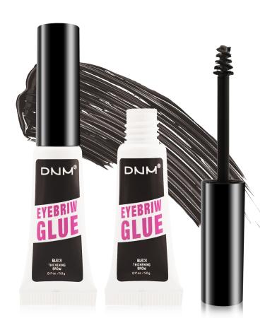 Tinted Eyebrow Gel 2Pcs Black Waterproof Long-Lasting Brow Gel Transfer-Proof Thickening Extreme Hold Eyebrow Glue Without Residue Shapes and Sculpts Brows Natural Eyebrow Makeup for Women-05 05 Black