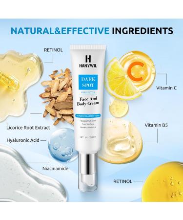 HANYWIL Dark Spot Remover for Face & Body Serum,Dark Spot Corrector Serum for Hyperpigmentation,Treatment for Sun Spots, Age Spots, Melasma, Dermatologist-Tested Skin Tone Evenser (2.0 Fl Oz) 2 Fl Oz (Pack of 1) - Buy Online on GoSupps.com