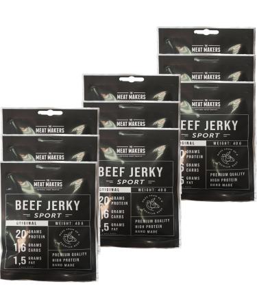 THE MEAT MAKERS – Original Beef Jerky Sport (9x40g) Dried meat snack for humans. High protein content.