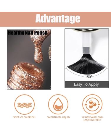 Glitter Nail Polish - Champagne Gold Nail Varnish Quick Dry Nail Polish Long Lasting Glitter Nail Varnish Gel No Need Baking Nail Polishes for Women Girls DIY Home Manicure Polish Nails (11ML) - Buy Online on GoSupps.com