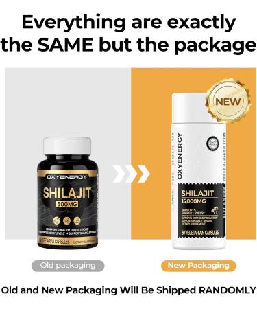 OxyEnergy Shilajit 15,000mg with Fulvic Acid & Trace Minerals, Pure Shilajit for Men, Servings for Energy & Immune Support, May Help Support Healthy Testosterone Levels, 60 Capsules, 30 Day Supply - Buy Online on GoSupps.com