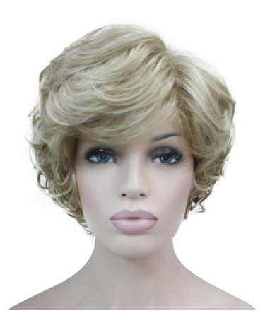 Lydell Short Curly Wavy Synthetic Hair Wig 6 inches Blonde Highlights | Women's Full Wig - Buy Online on GoSupps.com