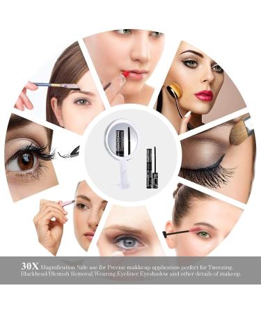 Buy B Beauty Planet Double-Sided Round Vanity Mirror - 1x/30x Magnification Handheld & Stand - Perfect for Women's Daily Makeup - Transparent 6in - Buy Online on GoSupps.com