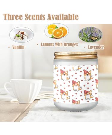 Buy Lavender Candles - Aromatherapy Scented Jar Candles Gift Set for Women | Long Lasting 7 oz Birthday Gifts - Welsh Corgi in Love - Buy Online on GoSupps.com