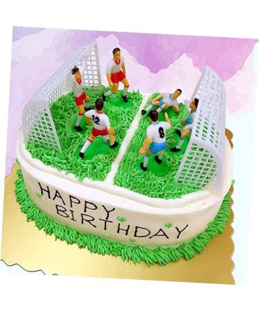 COLLBATH 8pcs First Pastel Party Decorations Soccer Cake Topper Flag Football Ornament Cocktail Picks Capacillos Para Cupcake Cake Decorating Figurine Soft Birthday Party Supplies - Buy Online on GoSupps.com