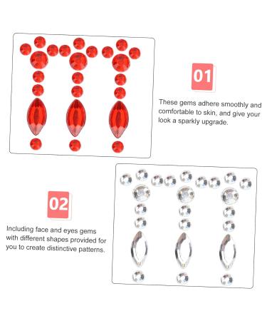 7 Sheets Jewelry Face Gems & Diamonds - Festival Makeup Face Stickers for Women | Bindi Body Jewels & Applique - Buy Online on GoSupps.com