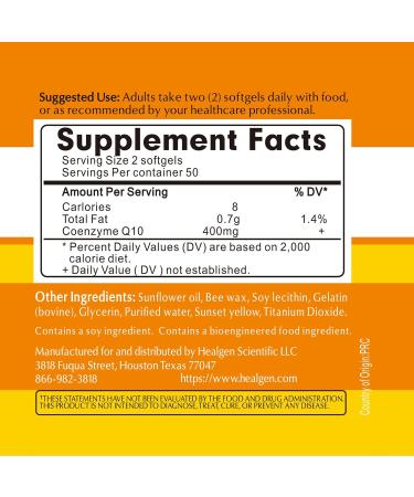 CoQ10 200mg Softgels - Antioxidant Supplement for Energy | 100 Count 50 Days Supply - Boost Your Health - Buy Online on GoSupps.com