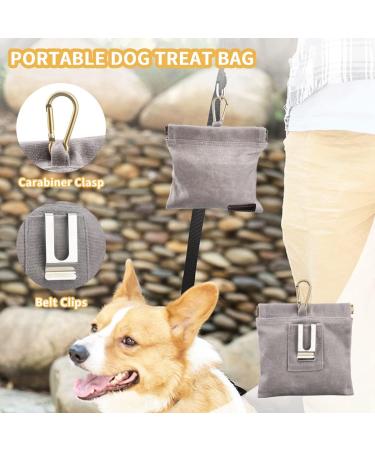 Buy Tigoadt Dog Treat Bag with Hip Clip | Portable Training Clicker & Leash Pocket - Ideal for Outdoor Dog Training (Gray) - Buy Online on GoSupps.com