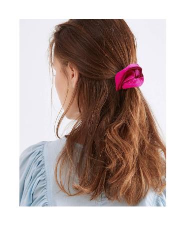 Guvass 2 Pack Hot Pink Velvet Hair Scrunchies for Women - Soft Elastic Hair Bands - Buy Online on GoSupps.com