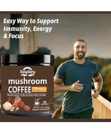 10 Mushroom Coffee with Arabica w Lion's Mane Reishi Mushroom Polysaccharides & More 3500mg(10:1) Extract Instant Mushrooms Powder for Focus Immunity Boost Memory & Clarity - 30 Servings mushroom coffee 3.7 Ounce (Pac  - Buy Online on GoSupps.com