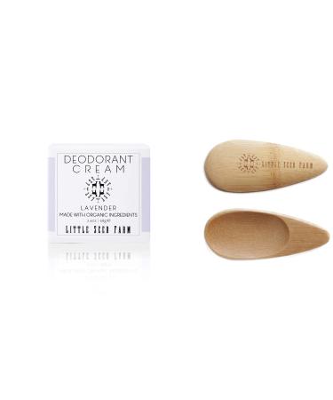 Little Seed Farm All Natural Deodorant Cream Aluminum Free Deodorant for Women or Men 2.4 Ounce - Lavender + Applicators Bundle