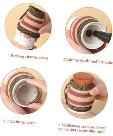 Hapinary Home Tools Set - Moxibuscy Ceramic Moxibustion Tool | Universal Double-Layer Moxa-Dosis & Cupping Multitool | 10x7.5cm Light Brown - International Shipping Available - Buy Online on GoSupps.com