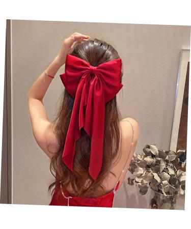 Housoutil Satin Ribbon Hairpin Hair Ribbons Hair Barrettes Hair Pin Bows for Hair Halloween Hair Bows Teen Girls Barrettes for Hair Bows for Women Spring Clip Metal Miss Red - Buy Online on GoSupps.com