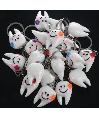 Beifenl 40pcs Tooth Shaped Hanging Keychain - Cute Dentistry Gift for Dental Enthusiasts | International Shipping Available - Buy Online on GoSupps.com