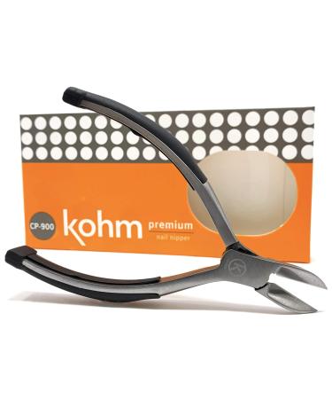 KOHM Nail Clippers - Heavy-Duty Stainless-Steel Chiropodist-Style Toenail Cutters for Thick Nails