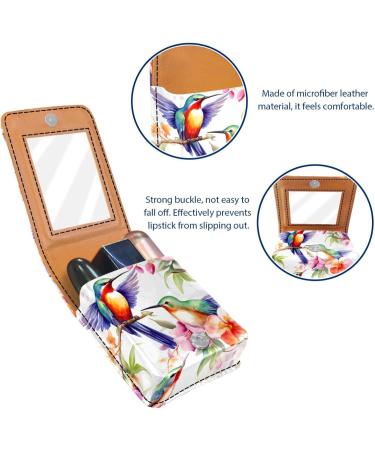 Travel Lipstick Organizer Case | Portable Makeup Bag with Mirror | Flowers & Birds Design - Shop Now - Buy Online on GoSupps.com