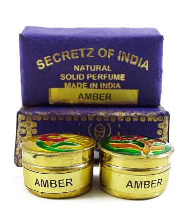 Natural Amber Fragrance Solid Perfume Body Musk Natural In Mini Brass Jar 4g