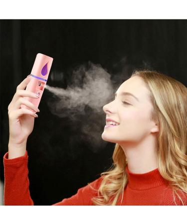 Jalzdieod 5X Portable Nano Mister Mini Steamer Atomization Eyelash Extensions with Mirror Pink - Buy Online on GoSupps.com