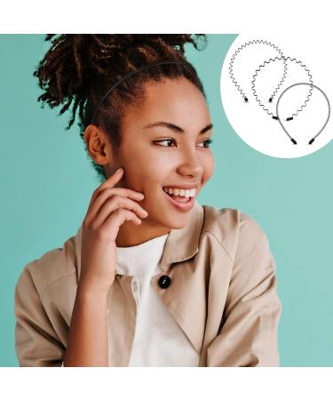 PROUSKY Metal Headband for Boy Men Unisex Hair Band Headbands Metal Black Head Band Spring Wavy Nonslip Elastic Hair Accessories for Men Women (Mix) - Buy Online on GoSupps.com