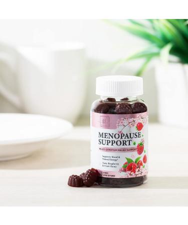 Menopause Relief Gummies - Natural Hot Flash & Night Sweats Support - Energy Supplement - Raspberry Pomegranate - 60 Gummies - Buy Online on GoSupps.com