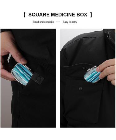 Turquoise Beach Pill Box - Decorative 2 Compartment Medicine Organizer | Portable Metal Pill Case for Pocket & Purse - Buy Online on GoSupps.com