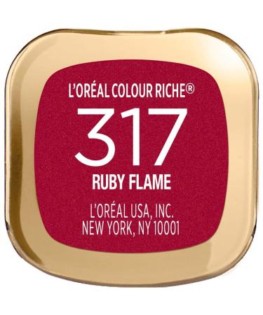 L'Oreal Paris Colour Riche 317 Ruby Flame Satin Lipstick - Hydrating Creamy Formula - Buy Online on GoSupps.com