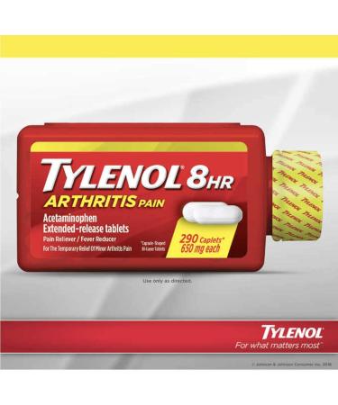 Tylenol Arthritis Pain Reliever - 290 Caplets 650mg - Extended Release Acetaminophen - Buy Online on GoSupps.com