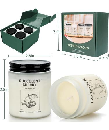 Scented Candle Sets - Natural Soy Wax & Essential Oils | 4 Aromatherapy Candles (35 Hour Burn) | Perfect Gifts for Christmas Birthdays & Moms - Cherry Gingerbread Honey Lavender Vanilla Ice Cream - Buy Online on GoSupps.com