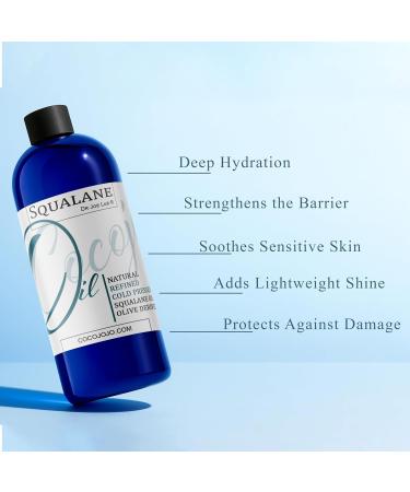 Dr Joe Lab Squalane Oil Pure Plant Derived Refined Cold Pressed Squalene From Olives Vegan Undiluted Bulk Carrier Oil for Face Skin Hair Body Cosmetics Natural Cleanser Moisturizer (16 oz) 16 Fl Oz (Pack of 1) - Buy Online on GoSupps.com