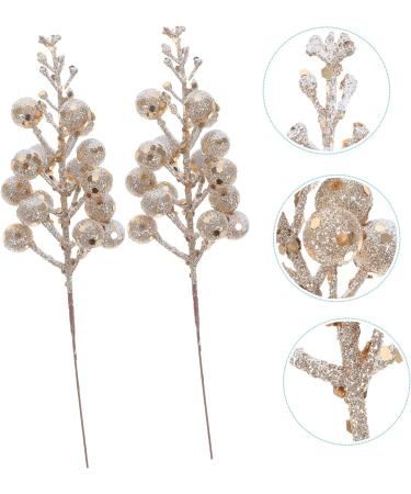 HOMSFOU 10pcs Christmas Imitation Berries Foam Berry Stems Outdoor Tree Branches for Decoration Xmas Party Decor Garland Gold Decor Christmas Artificial Berry Holly Pine Cones As Shown 19X5X5CM - Buy Online on GoSupps.com
