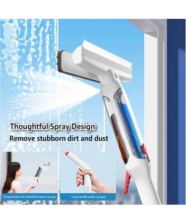 RRRYYYZZ 75'' Spray Window Cleaning Squeegee Kit with 4-Section Extension Pole 4 in 1 Shower Squeegee for Glass Doors Window Washer Squeegee Kit with Sewage Collector and 5 Pads - Buy Online on GoSupps.com