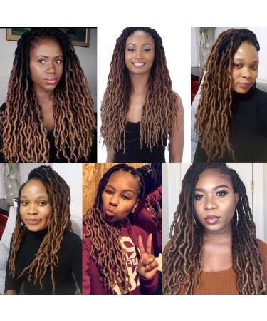 Shop Wigenius Faux Locs Wavy 18 - 6 Packs of Soft Synthetic Crochet Hair Extensions in Brown (4#) for Beautiful Goddess Gypsy Dreadlocks & Passion Twists - Buy Online on GoSupps.com