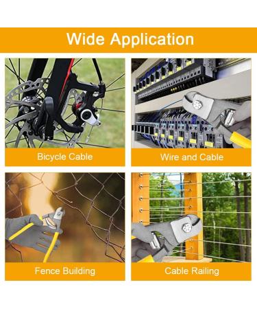 DECARETA Stainless Steel Wire Rope Cutter High Hardness Wire Cable Cutting Tools with Anti-Slip Handle Heavy Duty Cutting Plier for Cable Steel Cable Wire Rope Spring(Yellow) - Buy Online on GoSupps.com