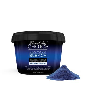 Professional Hair Bleach Blonde by Choice Blue Velvet Premium Hair Lightener 9 Levels Of Lift Inbuilt Blonde Toner Perfect Bleach Hair Dye for Root Touch up Highlights Balayage Ombre (500g) 500 g (Pack of 1)
