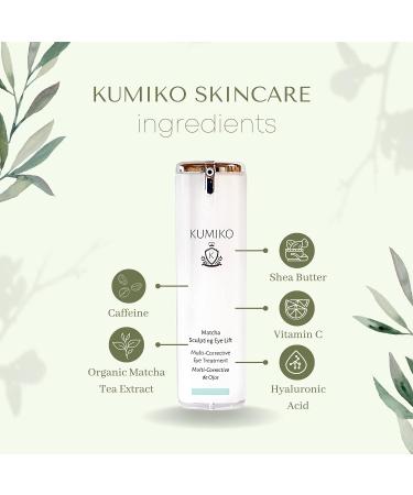 KUMIKO Matcha Sculpting Eye Lift - Anti Aging Eye Cream for Dark Circles and Puffiness | Vitamin C, Caffeine, Shea Butter | Under Eye Brightener | Reduces Swelling, Puffy Eyes, Wrinkles - Cruelty Free & Vegan - Buy Online on GoSupps.com