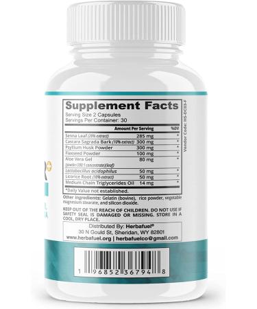 Herbafuel Colon Cleanse - Detox Support for Gut Health, Bloating Relief - Probiotics, Fibers, Psyllium Husk Powder - Non-GMO - Buy Online on GoSupps.com