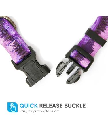 Shop Heele Purple Dog Collar for Small & Medium Dogs | Adjustable & Comfortable Patterned Collars for Puppies (XS: 21.6-28cm) - Buy Online on GoSupps.com