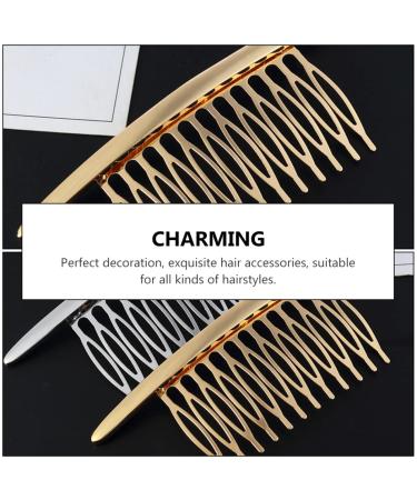 LALAFINA Hair Styling Accessories - 2pcs Metal Wire Hair Combs for Bridal Wedding Veil - Assorted Colors - 10.8X4cm - Buy Online on GoSupps.com
