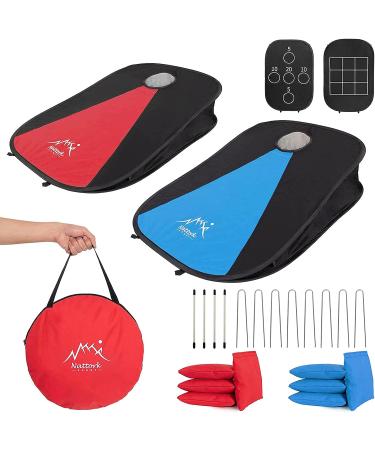 MonSports Portable Cornhole Set - 2 Collapsible Boards, 8 Bean Bags, Carrying Case - Outdoor Yard Toss Game for Kids & Adults - 3x2ft Oxford - Buy Online on GoSupps.com