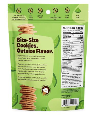 THINSTERS Key Lime Pie Cookie Thins 4oz (Pack of 6) | Non-GMO, Peanut-Free, Crunchy Cookies - Buy Online on GoSupps.com