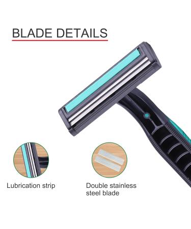100 Pcs Disposable Razors - Twin Blade Stainless Steel Individually Wrapped for Men & Women - Bulk Travel Razors with Safety Cap - Buy Online on GoSupps.com